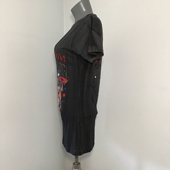 Affliction American Customs Live Fast Deep V-Neck T-Shirt Size L - Picture 6 of 12